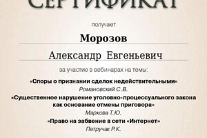 Диплом / сертификат №1 — Морозов Александр Евгеньевич