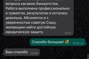 Отзыв клиента после оказания мной услуг по сопровождению банкротства физического лица — Насонова Александра Игоревна