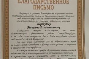 Диплом / сертификат №3 — Перегудов Максим Владимирович