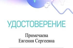 Диплом / сертификат №4 — Примечаева Евгения Сергеевна