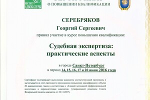 Сертификат — Серебряков Георгий Сергеевич