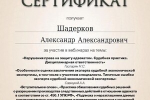 Диплом / сертификат №2 — Шадерков Александр Александрович