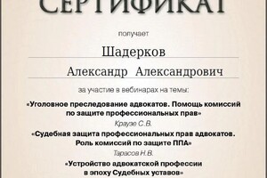 Диплом / сертификат №3 — Шадерков Александр Александрович