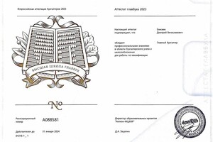 Диплом / сертификат №10 — Елисеев Дмитрий Вячеславович