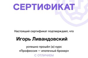 Диплом / сертификат №1 — Ливандовский Игорь