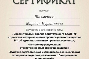 Диплом / сертификат №17 — Шахметов Марлен Нурланович