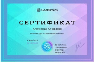 Диплом / сертификат №5 — Стефанов Александр Александрович