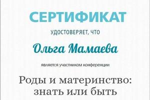 сертификат — Мамаева Ольга Борисовна