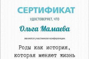 сертификат — Мамаева Ольга Борисовна