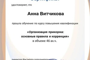 Витчикова Анна Михайловна — Диплом / сертификат №11