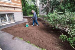 Внесение плодородного грунта с его планировкой и прикатыванием — Никонов Николай Григорьевич