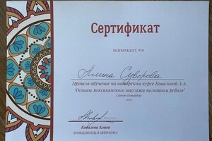 Диплом / сертификат №17 — Суворова Алина Олеговна