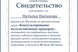 Диплом / сертификат №12 — Цыганова Наталья Игоревна