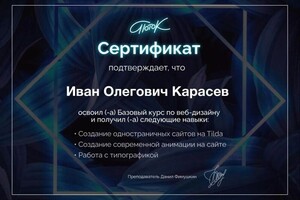 Диплом / сертификат №1 — Карасев Иван Олегович