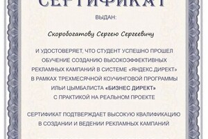 Диплом / сертификат №5 — Скоробогатов Сергей Сергеевич