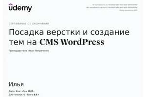 Диплом / сертификат №3 — Белов Илья Сергеевич