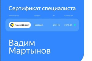 Диплом / сертификат №1 — Мартынов Вадим Андреевич