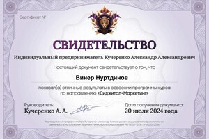 Диплом / сертификат №2 — Нуртдинов Винер Раилевич