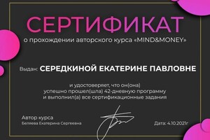 Диплом / сертификат №3 — Середкина Екатерина Павловна