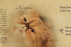 Этикетка для шоколада Zoki cat cafe — Браун Виктория Александровна