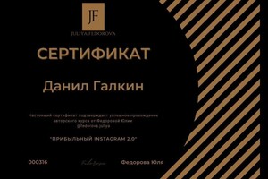 Диплом / сертификат №2 — Галкин Данил Михайлович