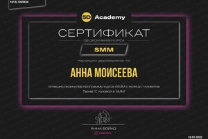 Диплом / сертификат №2 — Моисеева Анна Дмитриевна