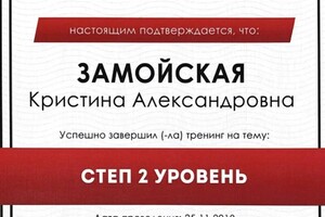 Диплом / сертификат №1 — Замойская Кристина Александровна