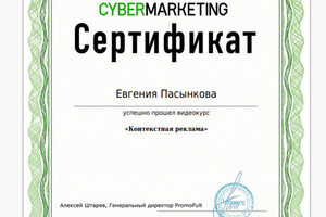 Курс по рекламе в Яндекс.Директ — Пасынкова Евгения Владимировна