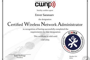 Certified wireless network administrator — Саранаев Энвер Усеинович