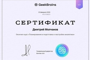 Диплом / сертификат №24 — Молчанов Дмитрий Александрович