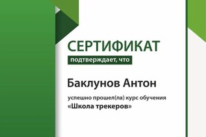 Диплом / сертификат №6 — Баклунов Антон Владиславович