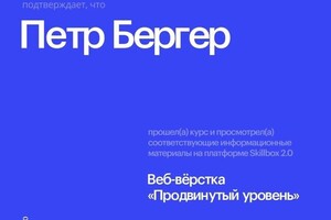 Диплом / сертификат №3 — Бергер Петр Борисович