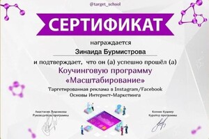 Диплом / сертификат №8 — Бурмистрова Зинаида Олеговна