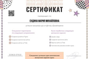 Диплом / сертификат №1 — Ендина Мария Михайловна