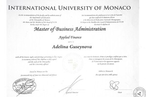 International University of Monaco — Гусейнова Аделина Ибрагимовна