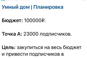 Клиенту нужен был закуп рекламы для своего канала. Бюджет: 100.000руб.; Подписчик вышел в рыночную стоимость, бюджет... — Ильин Сергей Андреевич