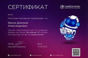 Диплом / сертификат №2 — Юрчук Дмитрий Александрович