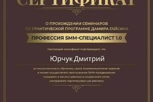 Диплом / сертификат №3 — Юрчук Дмитрий Александрович