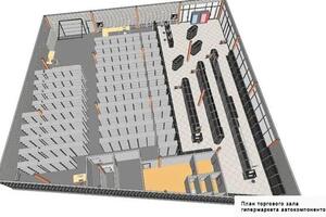 план торгового зала гипермаркета автокомпонентов с расширенной планограмммой — Клёнина Анастасия Алексеевна