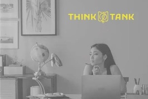 Горизонтальная версия логотипа для интеллектуального клуба Think Tank. Квадратная форма знака вызывает ассоциации с... — Колбина Анастасия Сергеевна