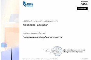 Диплом / сертификат №3 — Пепел Александр Валерьевич