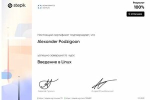 Диплом / сертификат №5 — Пепел Александр Валерьевич