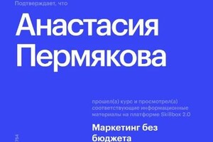 Диплом / сертификат №2 — Пермякова Анастасия Павловна