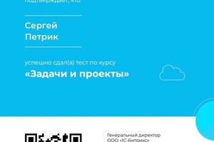 Диплом / сертификат №26 — Петрик Сергей Николаевич