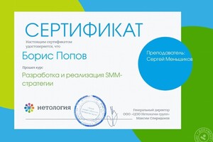 Курс по разработки стратегии SMM. — Попов Борис Владимирович