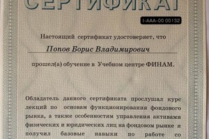 Курс по основам работы на фондовом рынке. — Попов Борис Владимирович