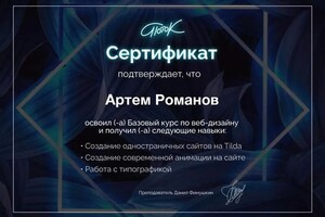 Диплом / сертификат №2 — Романов Артём Андреевич