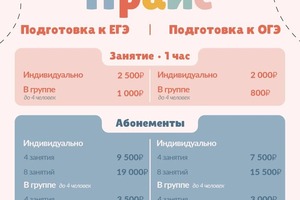 Разработка дизайна прайс-листа для репетитора — Синещекова Валерия Евгеньевна