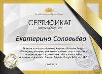 Прохождение курса по созданию и продвижению сайтов — Соовьева Екатерина Викторовна