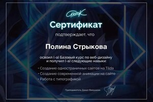 Диплом / сертификат №9 — Стрыкова Полина Константиновна